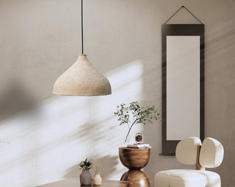 Handmade Ceramic Dome Pendant Light: Wabi Sabi Chandelier (H 12&quot; x D 12&quot;)