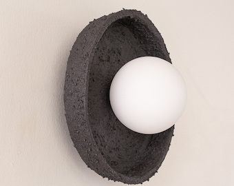 Handmade Japandi Ceramic Wall Sconce: Wabi Sabi Home Light