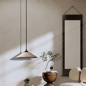 Handmade Wabi Sabi Ceramic Pendant Light - Japandi Kitchen Lighting