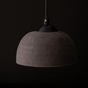 19" Black Ceramic handmade Pendant Light, Dining room light , Modern chandelier, Ceiling light fixture, Dome pendant light , Wabi Sabi light