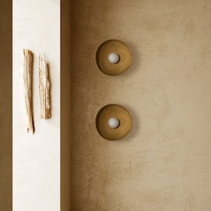 Sand Yellow Ceramic Sconce I Large Wall light I Modern Sconce I  Decorative Wall  Lamp I Outdoor  Wall Light I Wabi Sabi Sconce I 12 inches