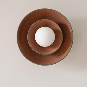 Modern Terracota Wall Sconce, Handmade Ceramic Wall Lamp, Wabi Sabi Ceramic Wall Light,