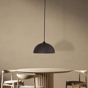 Handmade Ceramic Pendant Lighting: 19&quot; Black Wabi Sabi Chandelier