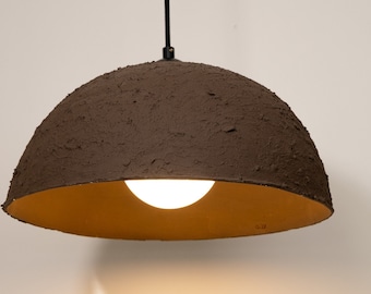 19"Ceramic  Wabi sabi Pendant Light I Dining room light I Ceiling light I Brown pendant light I Natural Textured Pendant light I