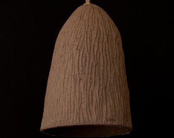 Brown Japandi Handmade Ceramic Pendant Light, Wabi Sabi Ceilling Lamp, Home  Decor Lampsade