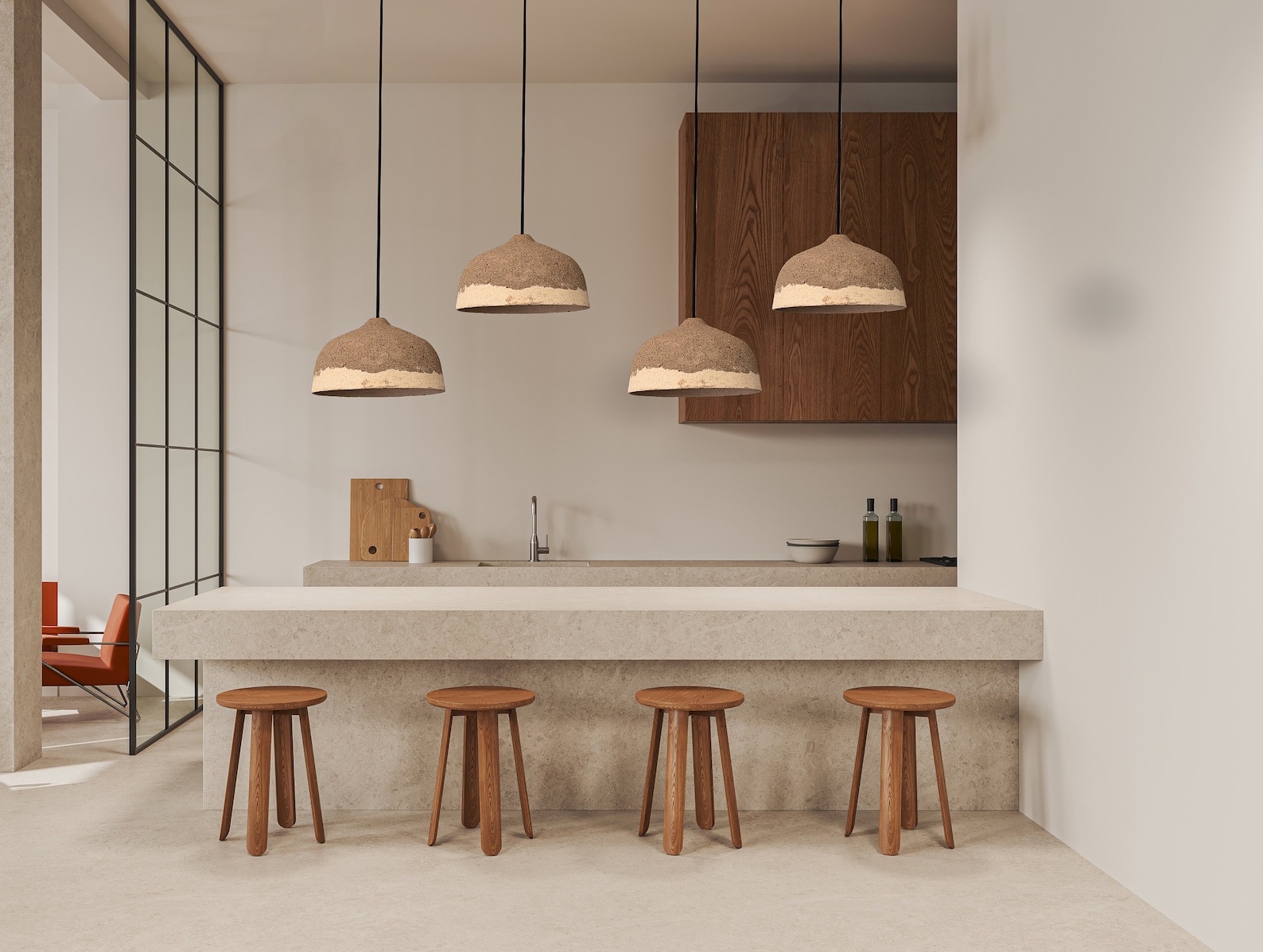 Handmade Wabi Sabi Ceramic Pendant Light: Natural Textured Chandelier ...