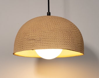 Handmade Ceramic Pendant Light: Rustic Textured Chandelier