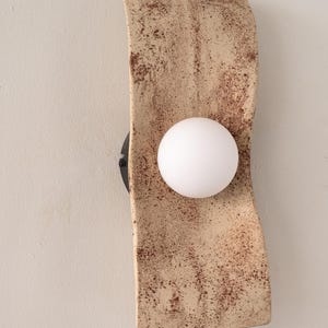 Long Handmade Ceramic Wall Sconce, Modern Home Wall Lamp, Big Japandi Wall Light, Home Gift