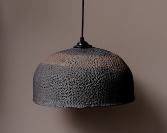 Handmade Ceramic Pendant Light: Wabi Sabi Style, 19&quot; Dining Room Lighting