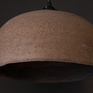 19&quot; Large Brown Ceramic Chandelier, Primitive Pendant Lighting, Handmade Hanging Light, Living Room Ceiling Fixture, Modern Ceramic Lamp