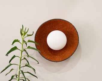 Handmade Terracotta Wall Sconce: Modern Ceramic Wall Light