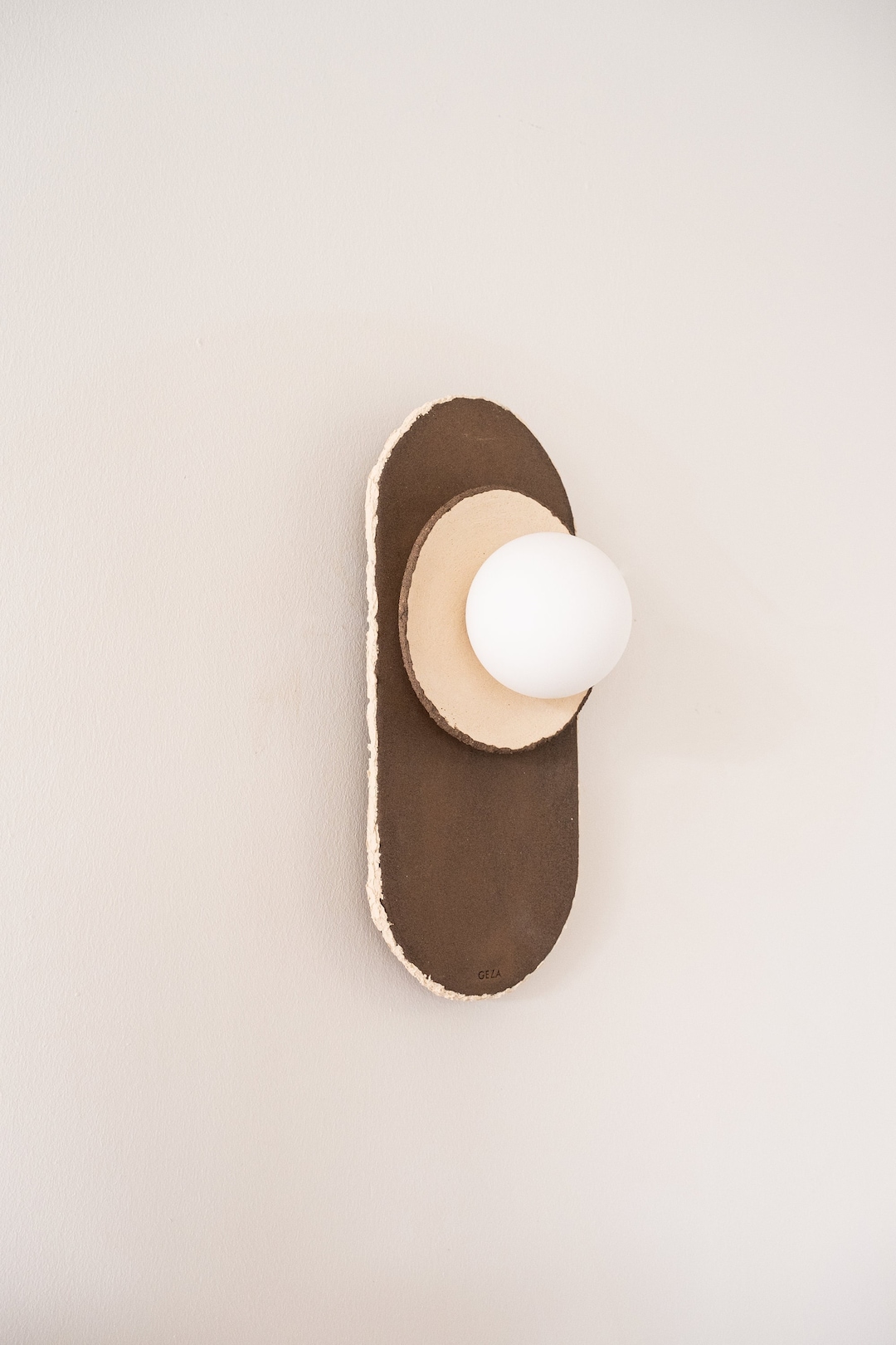 25 Inches Modern Handmade Ceramic Wall Lamp, Japandi Sconce, Bathroom ...