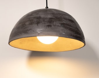Handmade Wabi Sabi Ceramic Pendant Light: Natural Textured Chandelier (19 inch)