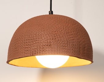 Lampadario in ceramica e terracotta fatto a mano - Lampadario Wabi Sabi