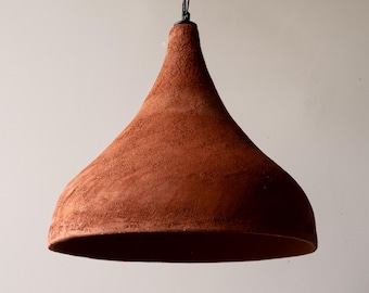 Wabi Sabi Handmade Ceramic Pendant Light: Terracotta Kitchen Island Lighting