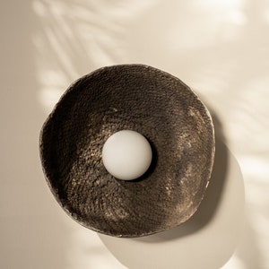 Brown Ceramic Wall Lighting I Wall Sconce I Large Wall Sconce I Organic Home Decor I Modern Ceramic Sconce I Wabi Sabi Sconce I 12 İnch