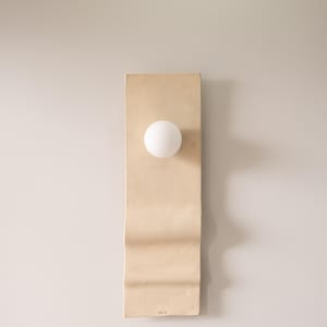 Beige Handmade Amorf Wall Sconce, Wabi Sabi Decorative Wall Lamp, Handmade Lighting