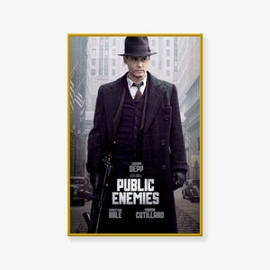Póster de Enemigos Públicos, póster de película, impresión de póster, póster de arte en lienzo, impresión de imagen de arte de pared, pósteres de decoración de dormitorio familiar modernos