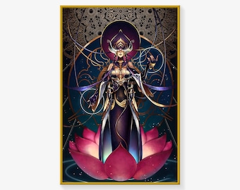 Art The Lotus Warframe Poster, Canvas Poster, Poster Print, Canvas Art Poster Wall Art Picture Print Modern Family bedroom Decor Posters