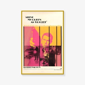 Póster de Bullitt, póster de película, impresión de póster de Bullitt, póster artístico en lienzo, impresión de imagen artística para pared, pósteres de decoración moderna para dormitorio familiar