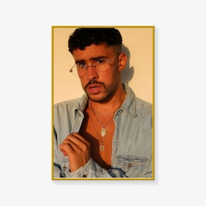 Póster de Bad Bunny, impresión de póster de Bad Bunny, póster de cantante, póster de arte en lienzo, impresión de imagen artística para pared, pósteres de decoración moderna para dormitorio familiar.