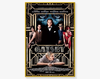 Poster del Grande Gatsby, poster del film, stampa poster, poster su tela, stampa artistica da parete, poster per arredamento moderno per la camera da letto della famiglia.