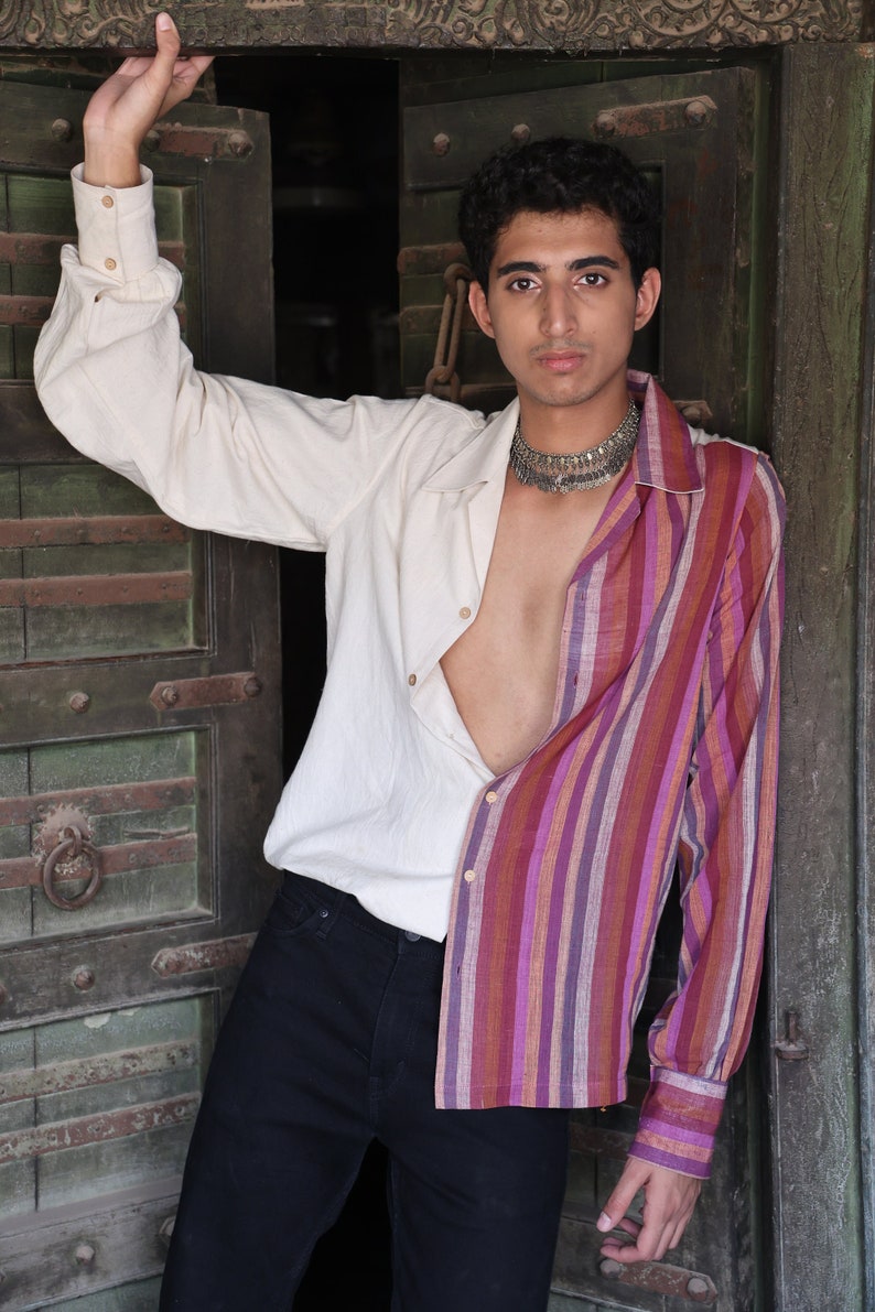 khadi cotton shirt for men mix colors image 1