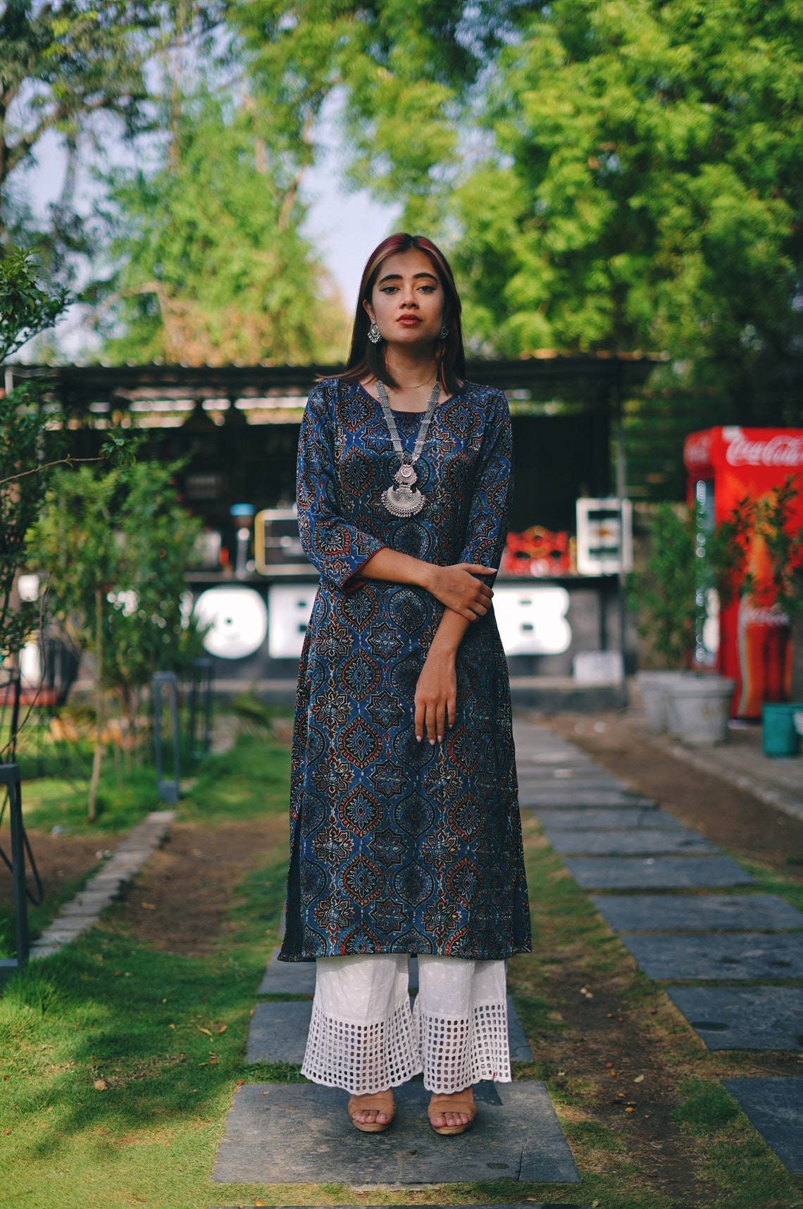 Amber Shirt - Indigo Dreams in Ajrakh main image 0