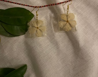 Handcrafted resin art earrings