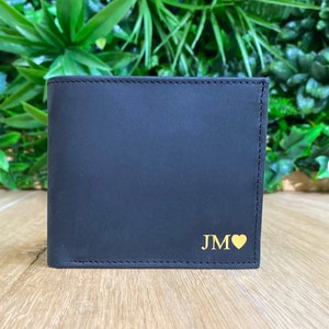 Personalised Leather Wallet, Pure Leather Wallet, 3 Colours Available, Mens Trifold Leather, 8 Card Slots