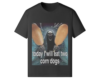 Corndog Sensenmann Tshirt | Cursed Skeleton Foodie Tee (schwarzer Humor)