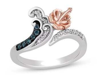 Disney Lilo and Angel Kiss Anniversary Wedding Ring, Lilo Angel
