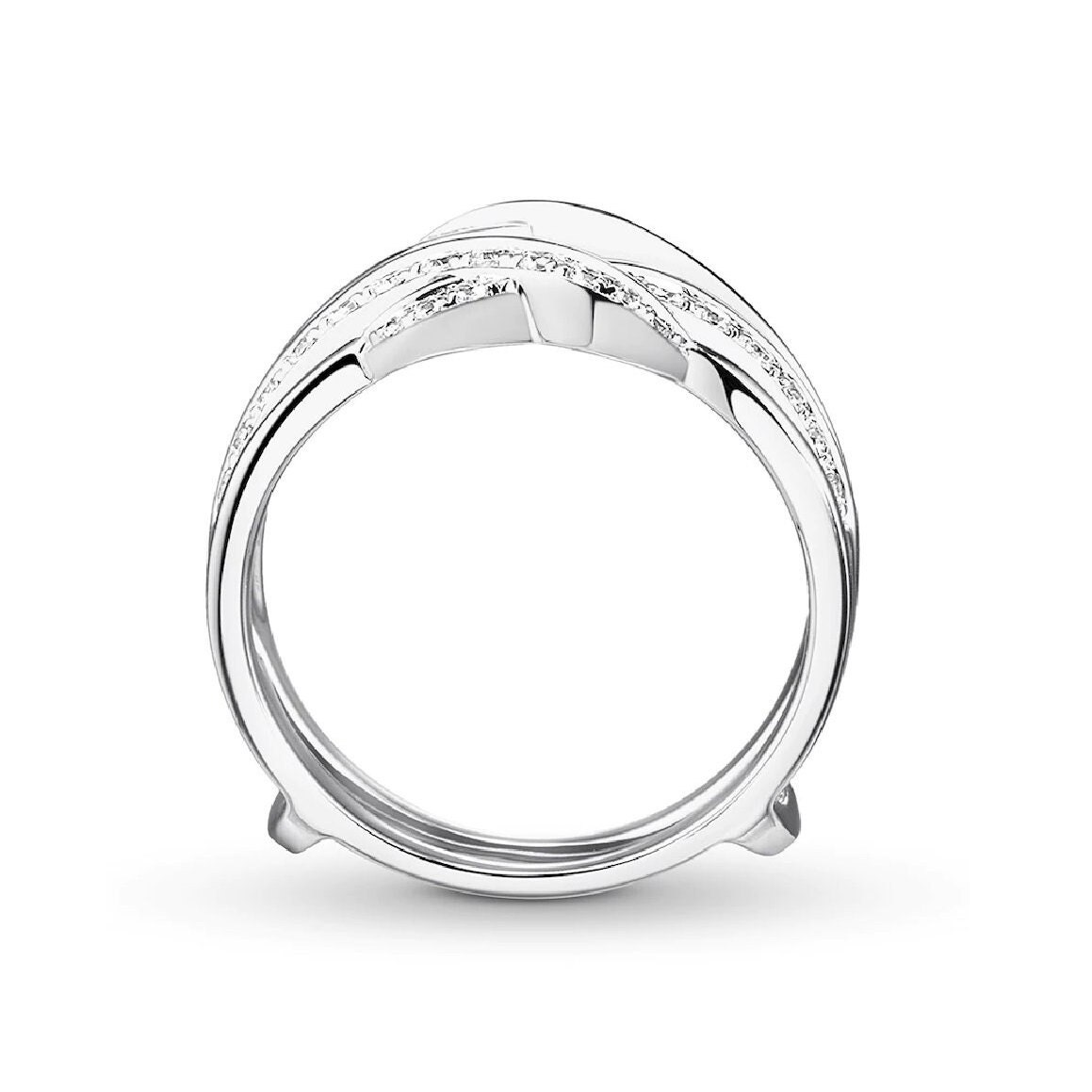 Wedding Ring Enhancer Wrap Engagement Ring Guard Round Cut Etsy