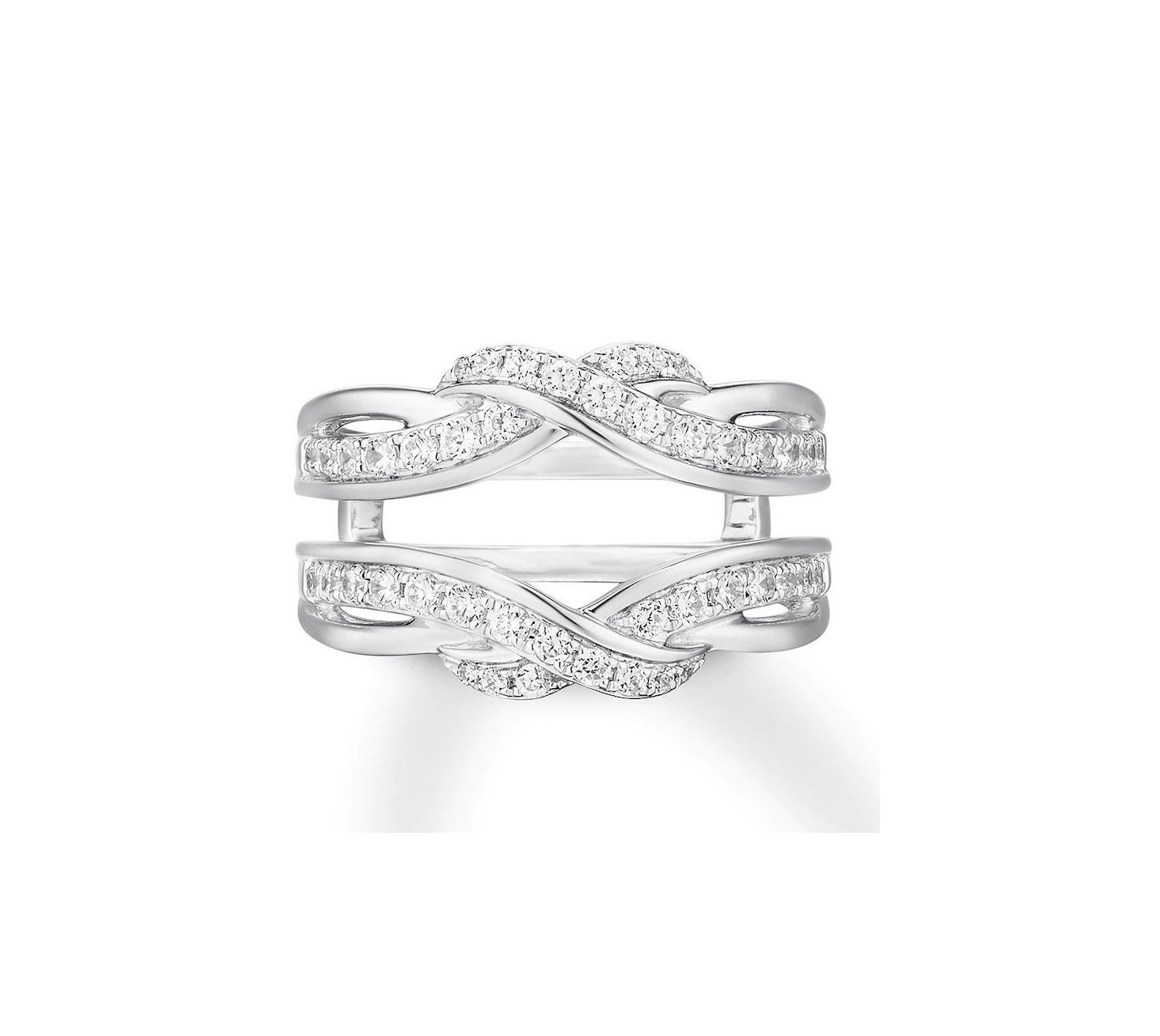 Wedding Ring Enhancer Wrap Engagement Ring Guard Round Cut Etsy