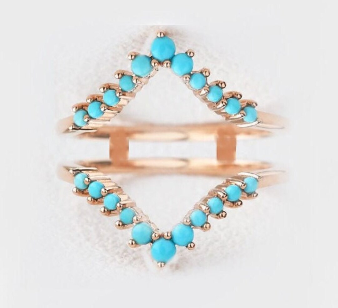 Turquoise Ring Guard Wedding Ring Enhancerturquoise Band Solid Silver