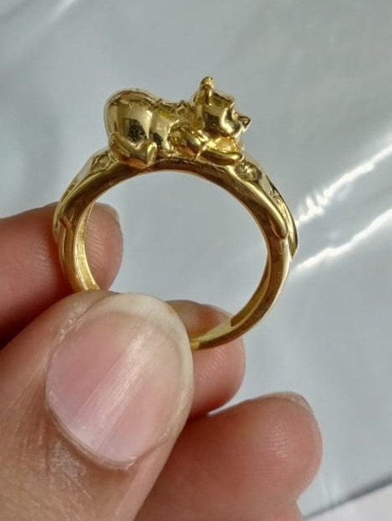 Disney Winnie the Pooh Ring Sterling Silver Cute Cartoon Pooh Bear