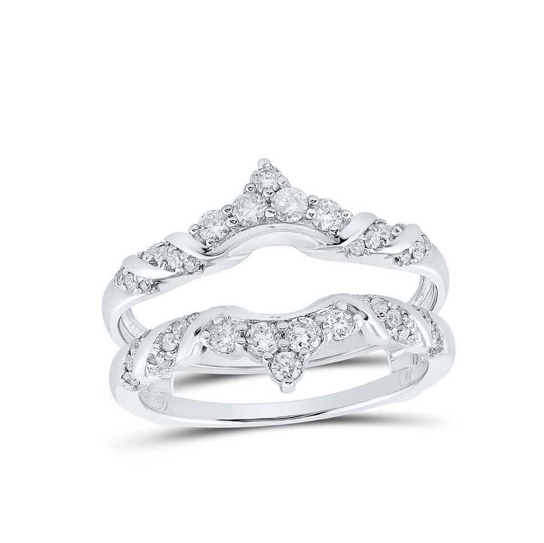 Enhancer Guard Band Diamond Ring Guard Sterling Silver Wedding Ring ...