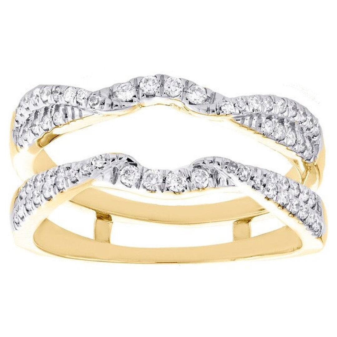 Diamond Ring Guard Engagement Ring Enhance 14K Yellow Gold Etsy