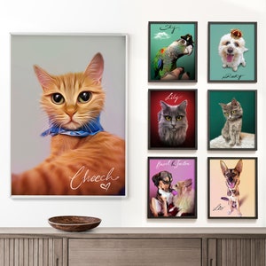 Pet Portrait Custom and Personalized. Pet Dog Wall Art DIGITAL DOWNLOAD to Print on Poster or Canvas for gift.