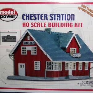Model Power 454 HO Scale building kit of the &quot;Chester Station&quot; New/Old Stock
