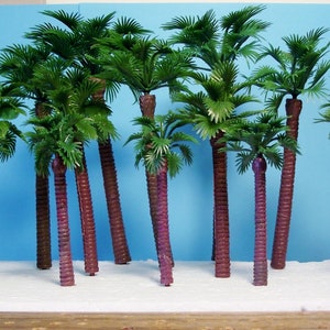 New Multi Gauge Use Model Palm Trees in 4 Sizes from 3 1/8&quot; to 6&quot; 14 pcs. Total