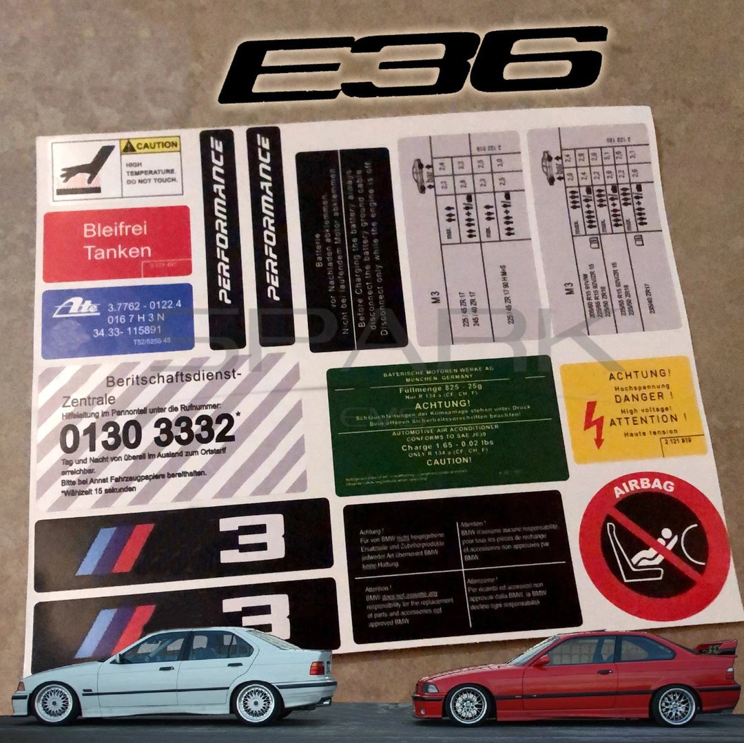 E36 Decal Sticker Label Front Kidney Emblem for E36 316 318 Etsy