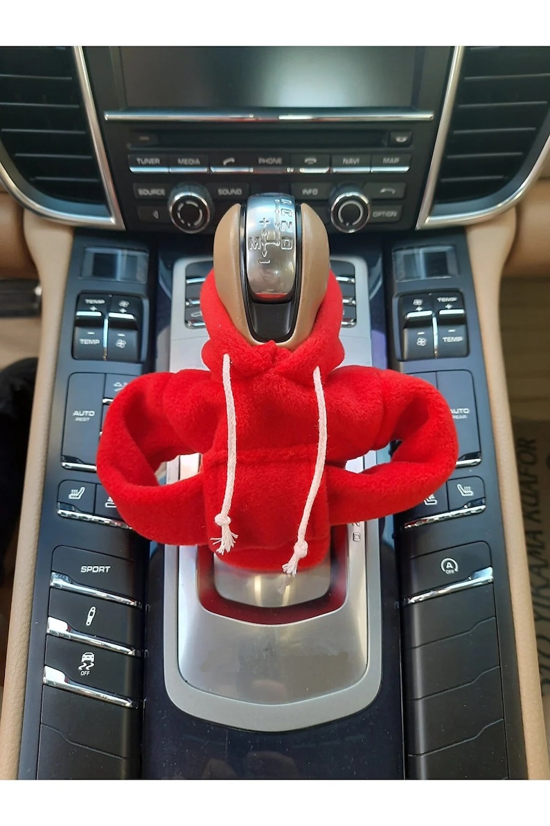 Red Gear Shift Knob Ornament Hoodie Hooded Car Gear Shift Fleece ...
