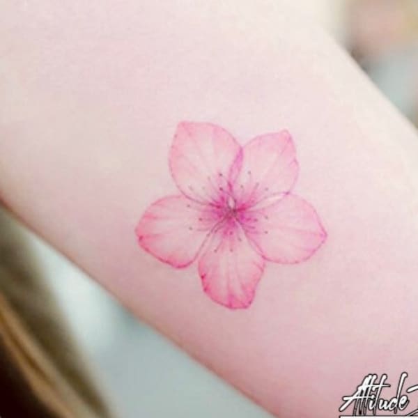 Cherry Blossom Temporary Tattoo|6 Patterns|Floral Tattoo|6x10.5 cm|Gift Idea|Festival/Party Accessory|Fake Tattoo|Pink Tattoo|
