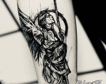 Engel Semi-Permanent Tattoo|Engel Tattoo|Flügel Tattoo| 14,8 x 9,9 cm|Geschenkidee|Festival/Party Accessoire|Fake Tattoo|