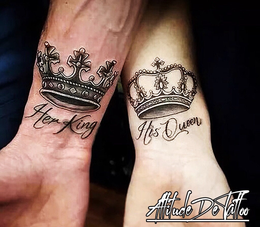 Matching King and Queen of Hearts Temporary Tattoos (Set of 3+3) – Small  Tattoos