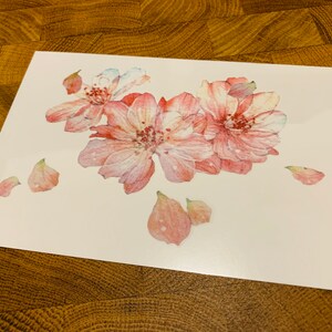 Cherry Blossom Temporary TattooSet of 4Floral Tattoo15x10 &10x6 cmGift IdeaFestival/Party AccessoryFake Tattoo image 7