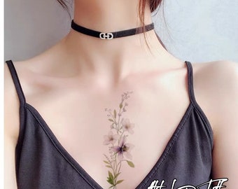 Floral Temporary Tattoo|13x8 cm|Gift Idea|Festival/Party Accessory|Fake Tattoo|