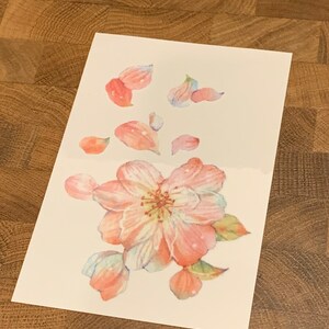 Cherry Blossom Temporary TattooSet of 4Floral Tattoo15x10 &10x6 cmGift IdeaFestival/Party AccessoryFake Tattoo image 5