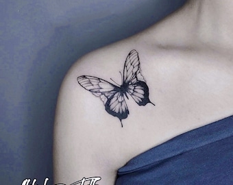 2 Pcs Butterfly Temporary Tattoo|Size 8x6.5cm|Gift Idea|Festival/Party Accessory|Fake Tattoo|